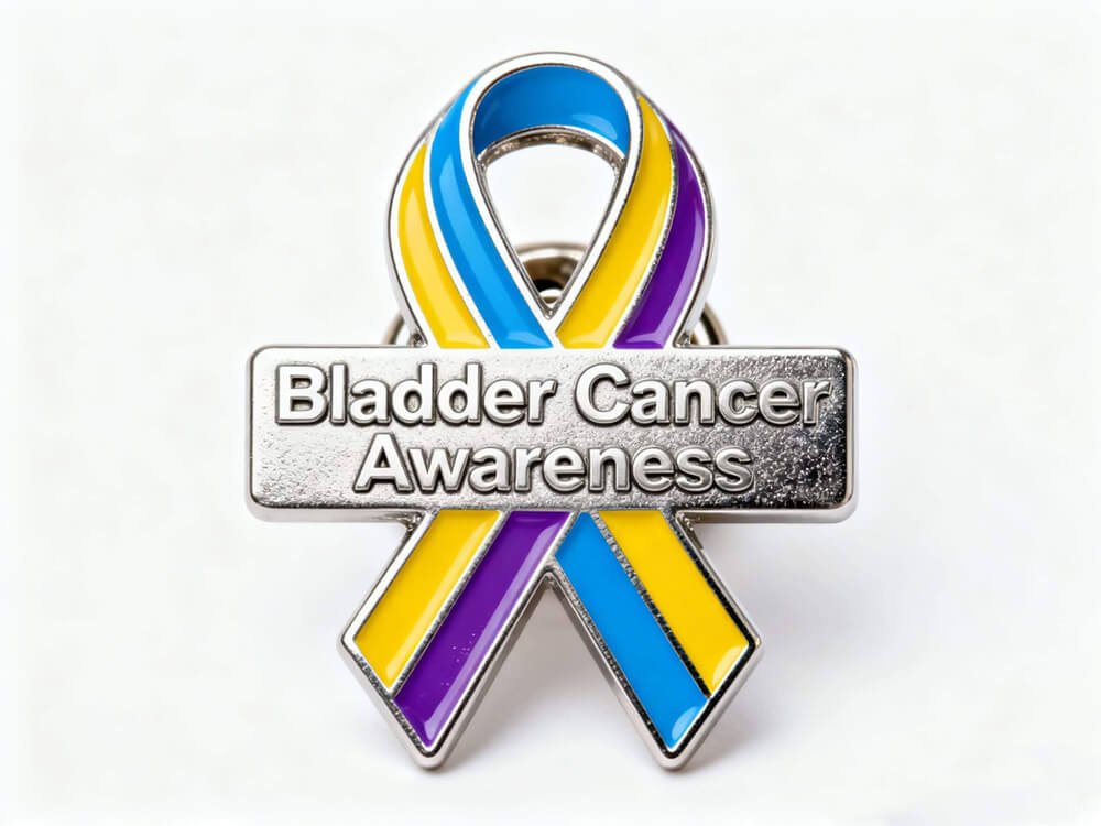 Blue, Yellow, and Purple Ribbon