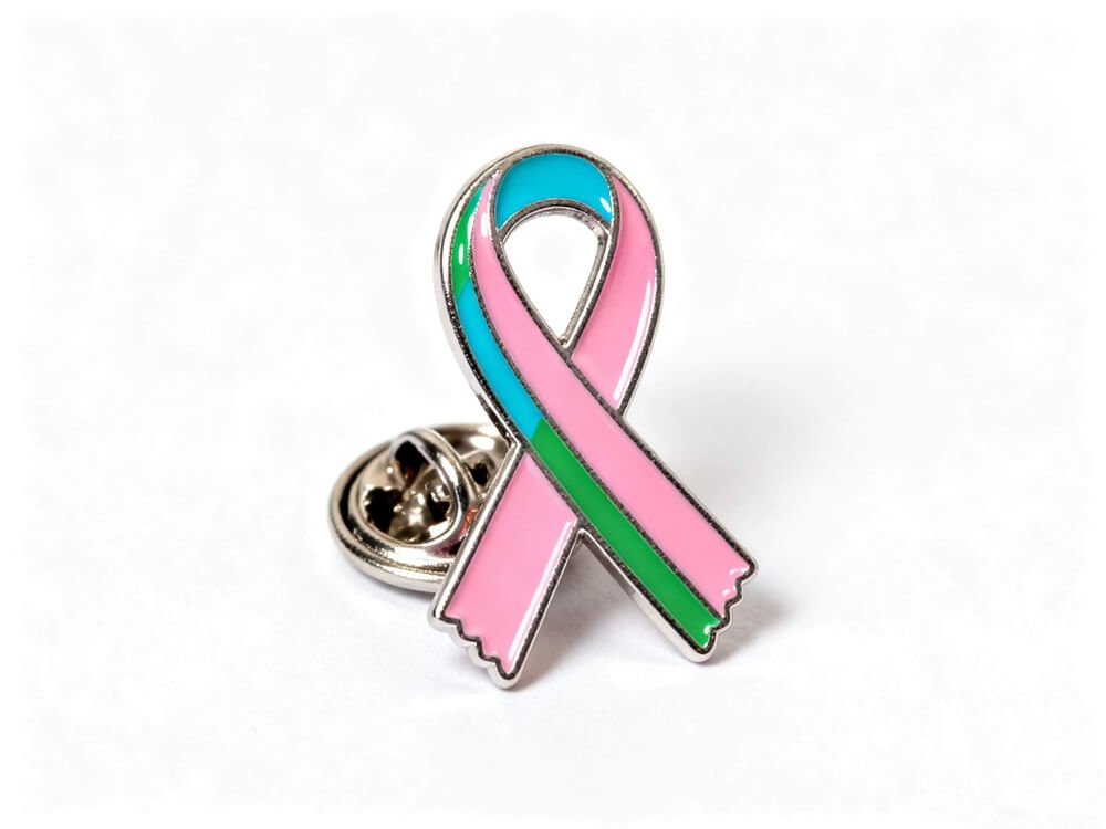 Pink, Teal, and Green Ribbon