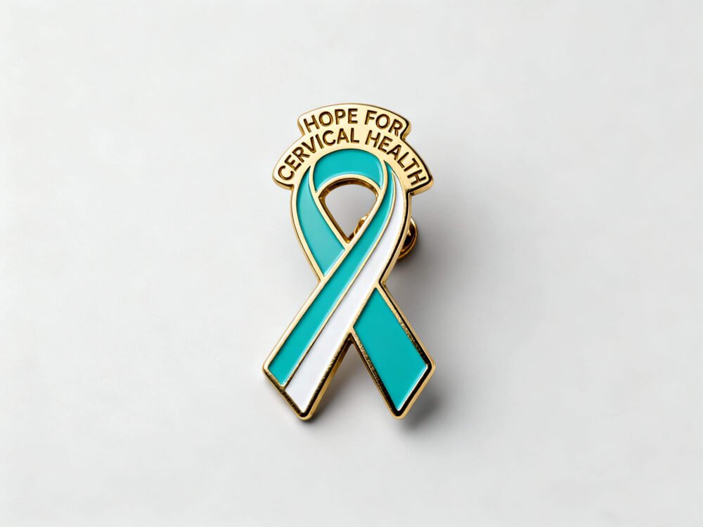 Teal and White Ribbon
