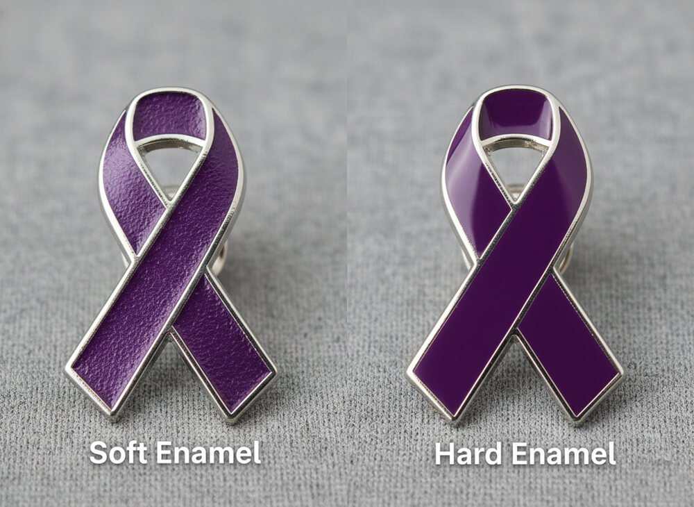 Purple Enamel Awareness Ribbon Metal Pins Meaning, History & Customization Guide